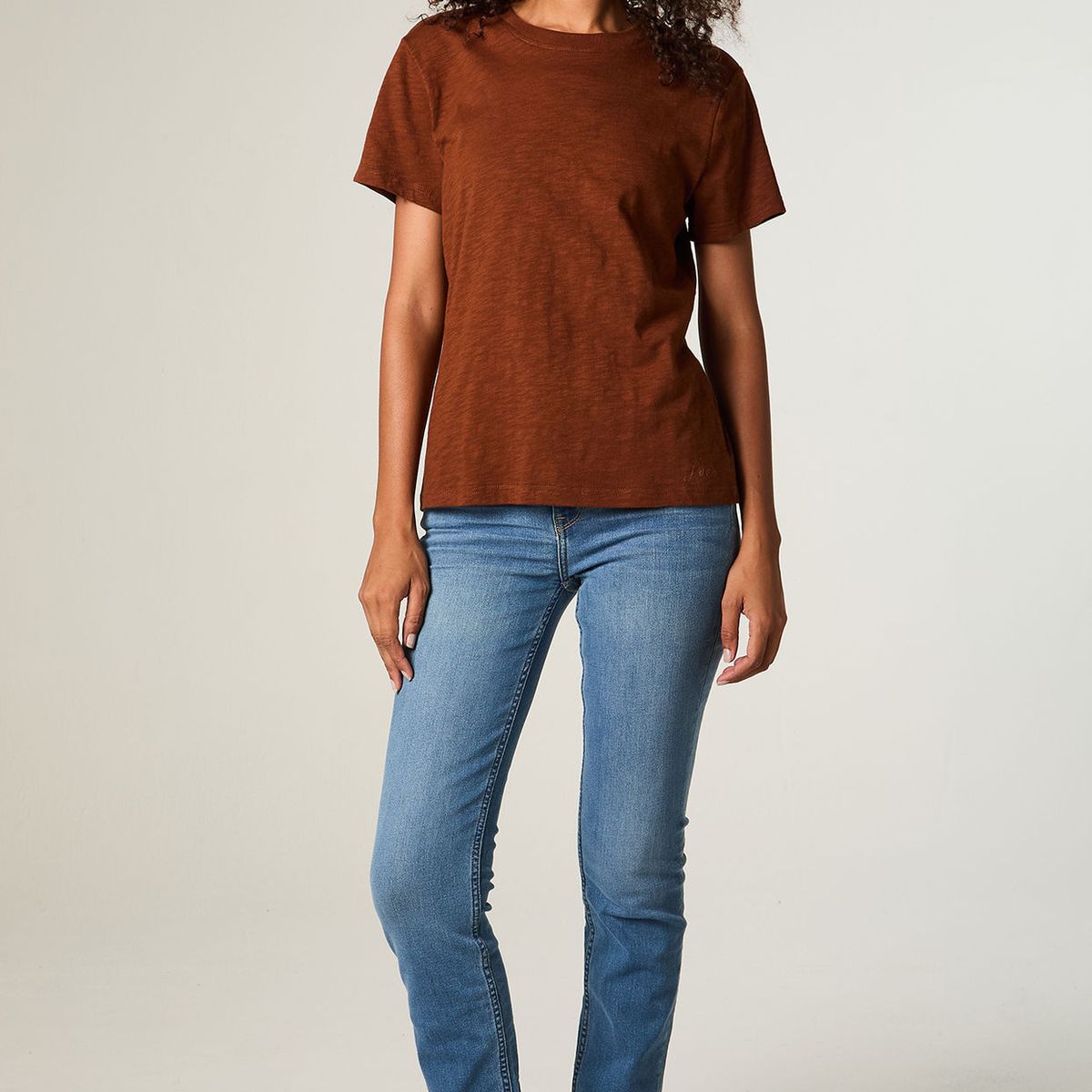 LEE - Polera  Mujer Regular Ladrillo Pocket Tee