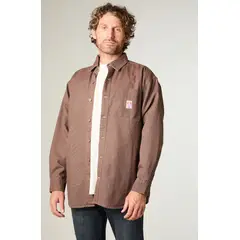 WRANGLER - Sobrecamisa Hombre 1 Pocket Oversize Fit Café