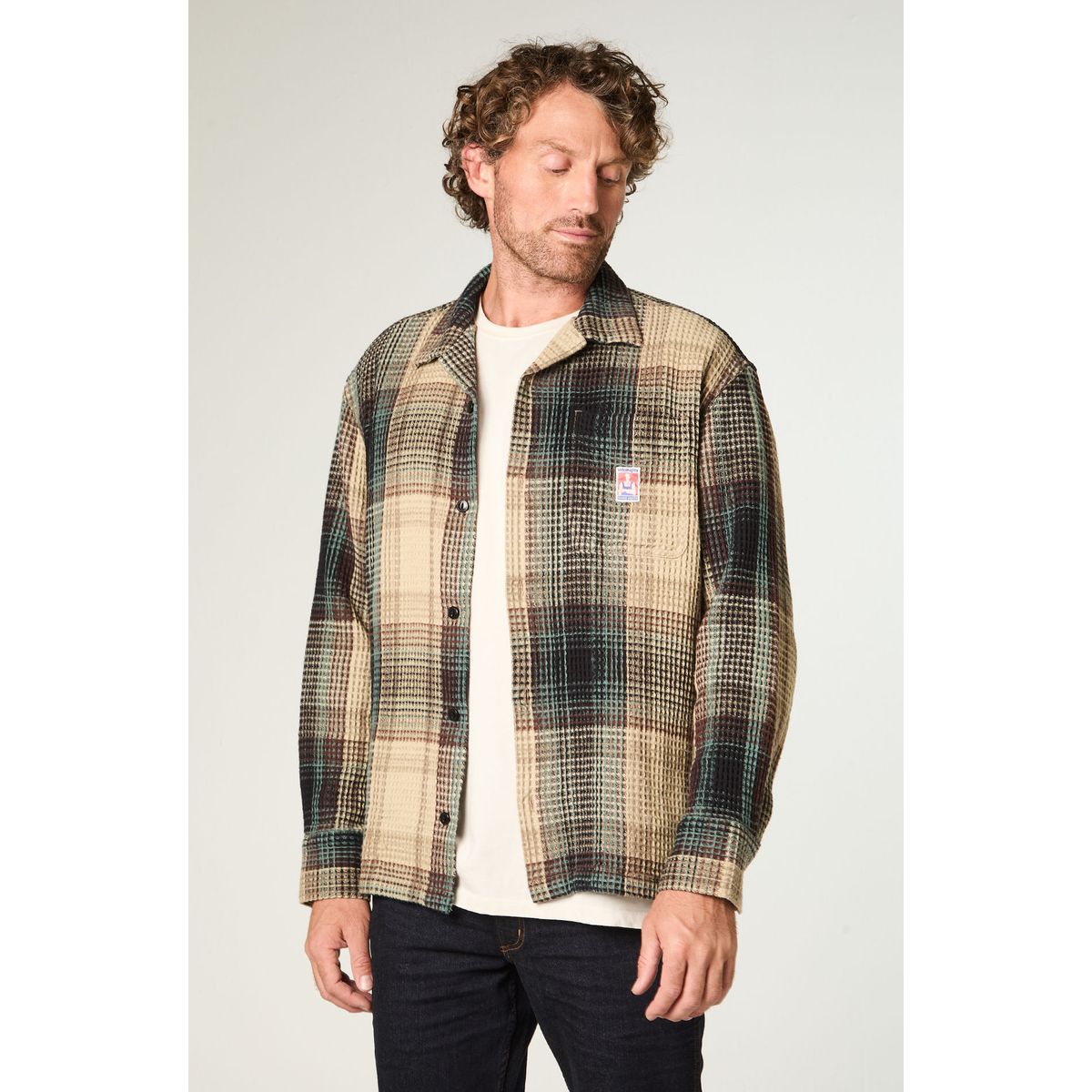 WRANGLER - Sobrecamisa Hombre Ls Resort Oversize Fit Verde Militar