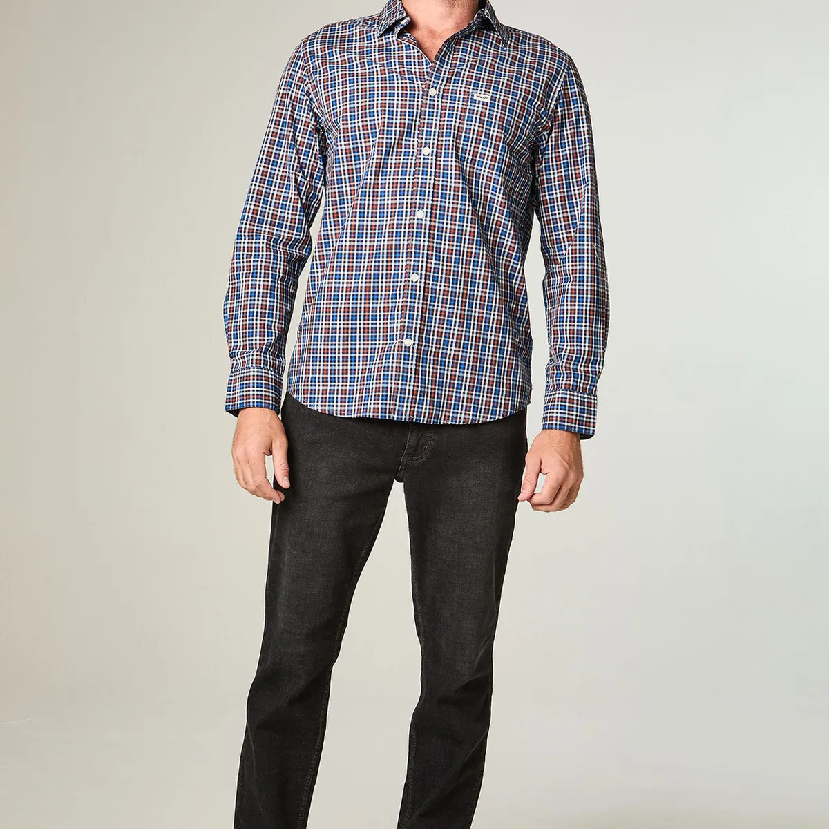 WRANGLER - Camisa Hombre 1 Pocket Poplin Regular Fit Azul