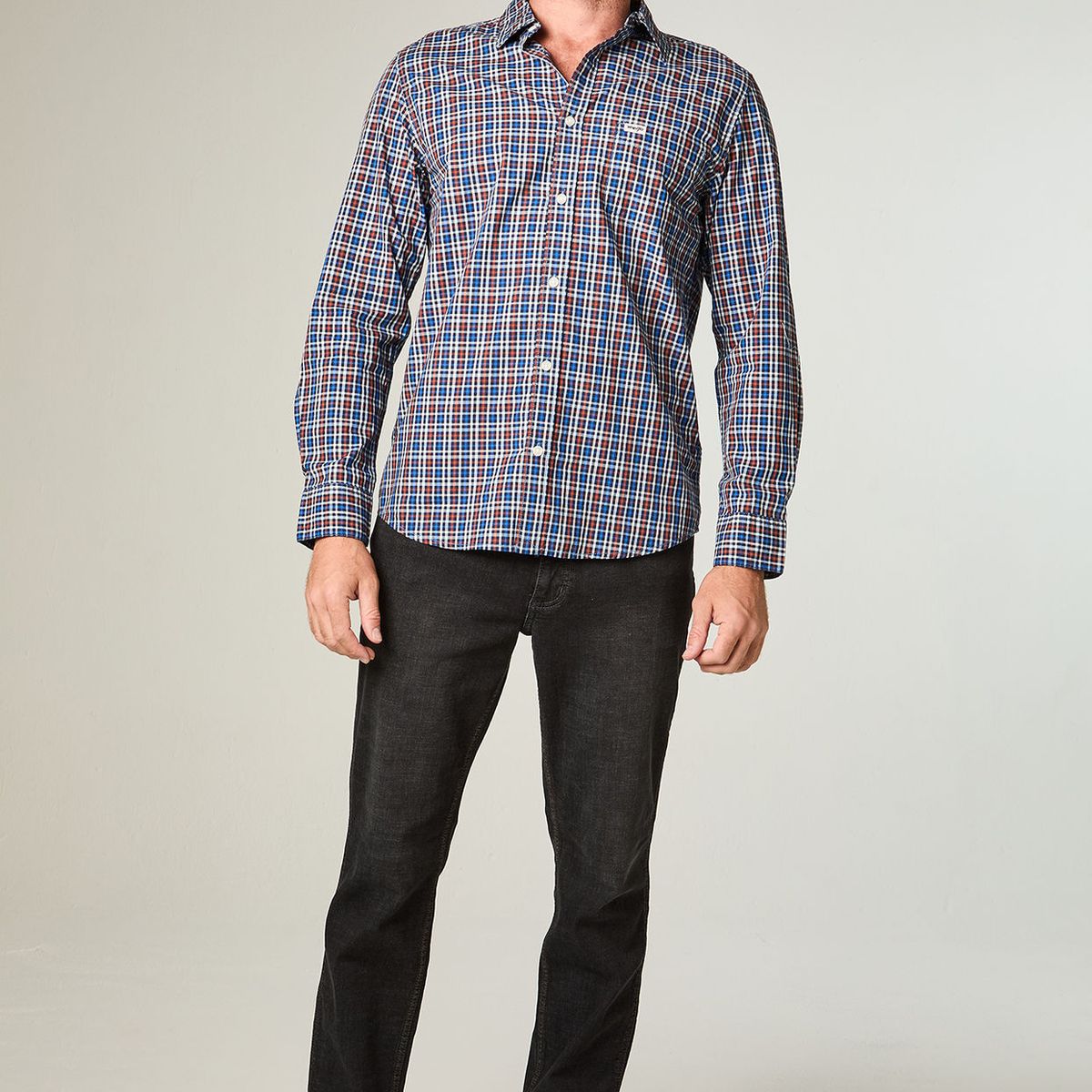 WRANGLER - Camisa Hombre 1 Pocket Poplin Regular Fit Azul