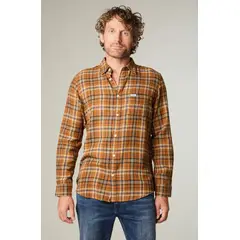 WRANGLER - Camisa Hombre 1 Pocket Flannel Regular Fit Café