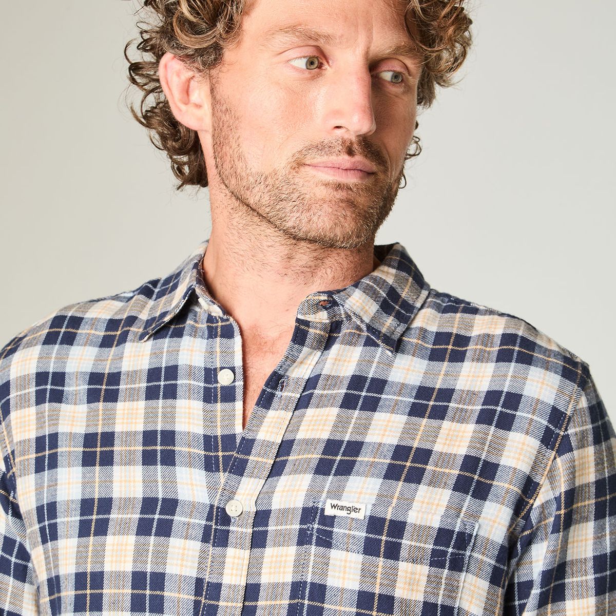 WRANGLER - Camisa Hombre 1 Pocket Flannel Regular Fit Azul