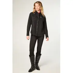 WRANGLER - Camisa Mujer Western Shirt Denim Regular Fit Negro