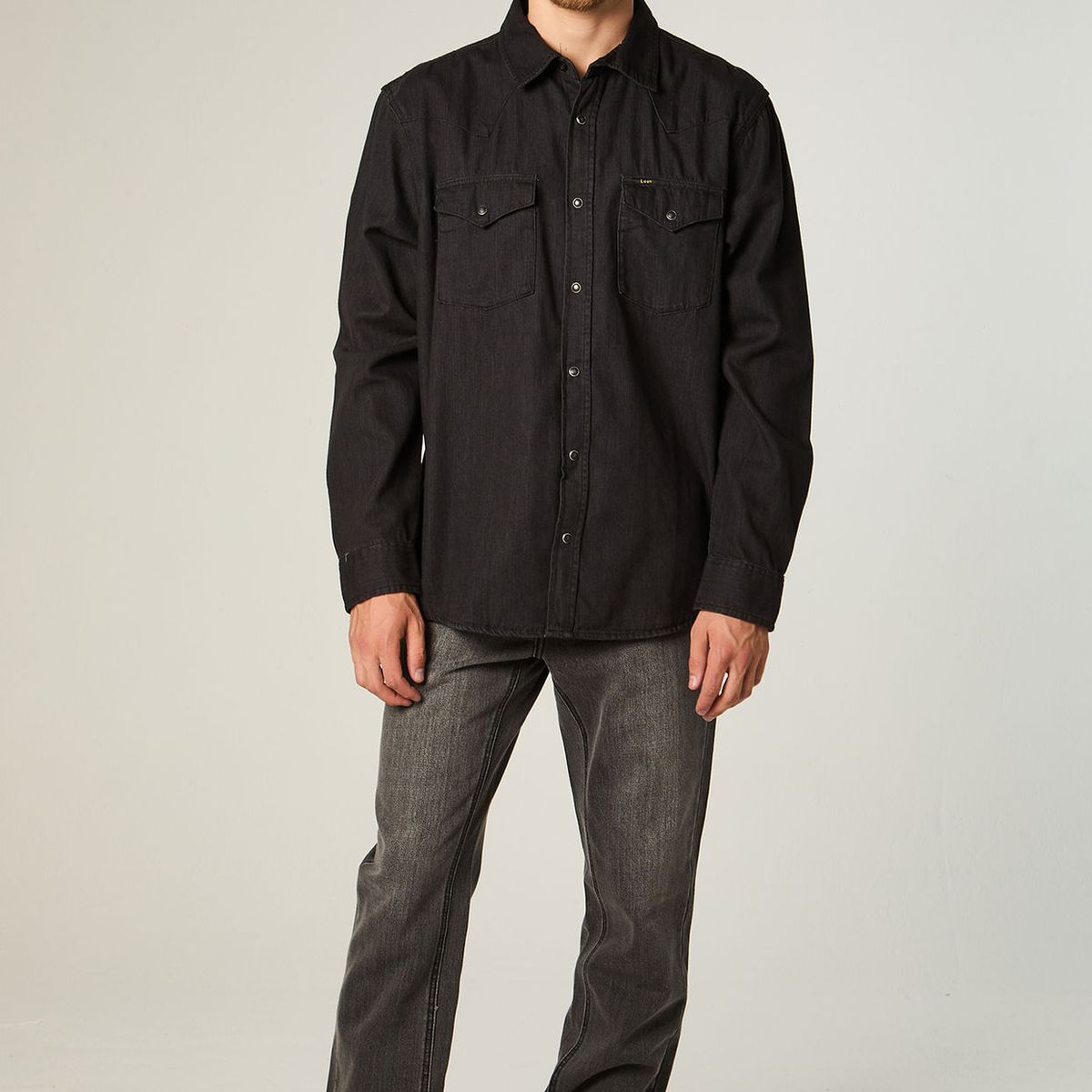 LEE - Camisa  Hombre Regular Negro Western