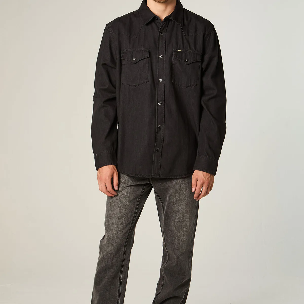 LEE - Camisa  Hombre Regular Negro Western