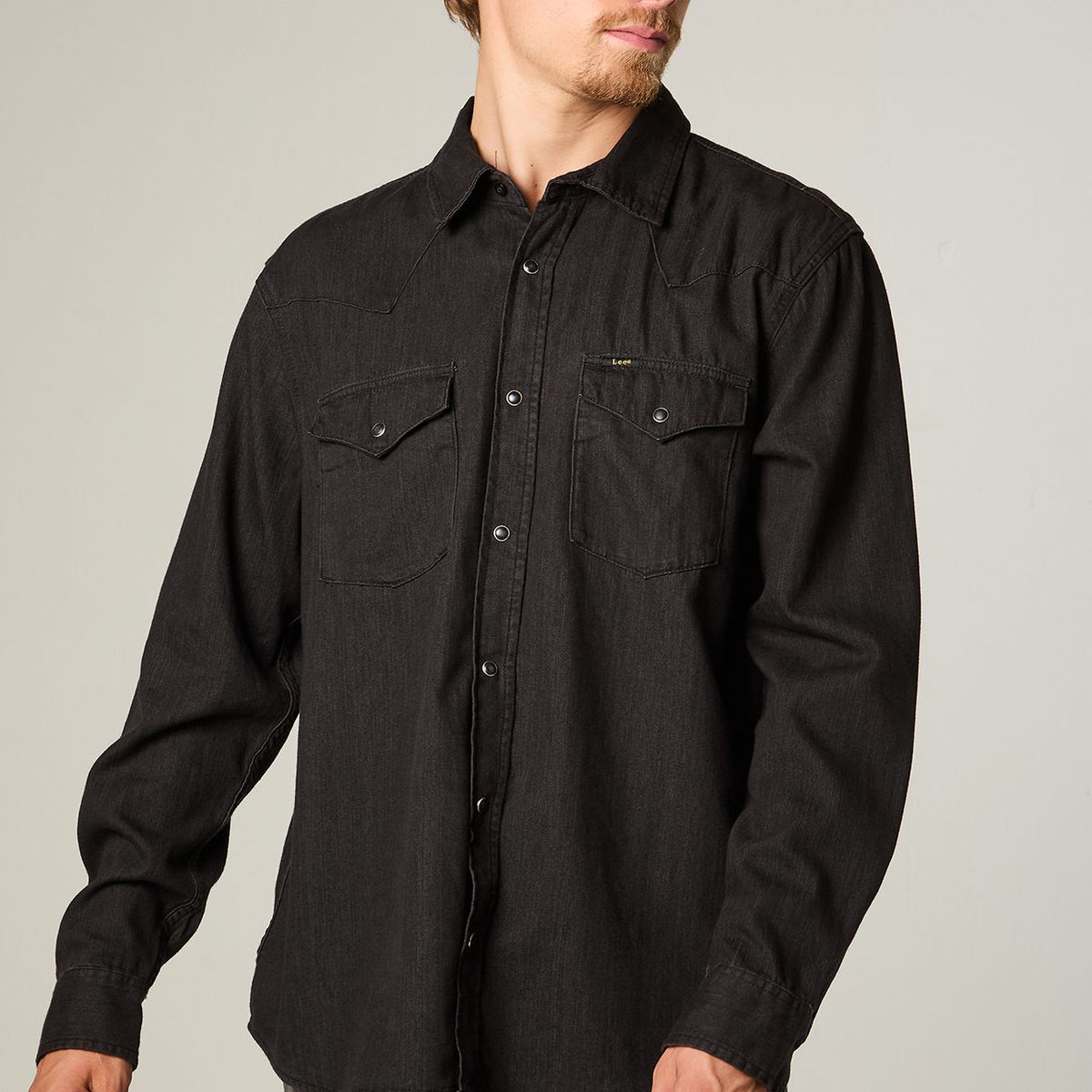 LEE - Camisa  Hombre Regular Negro Western