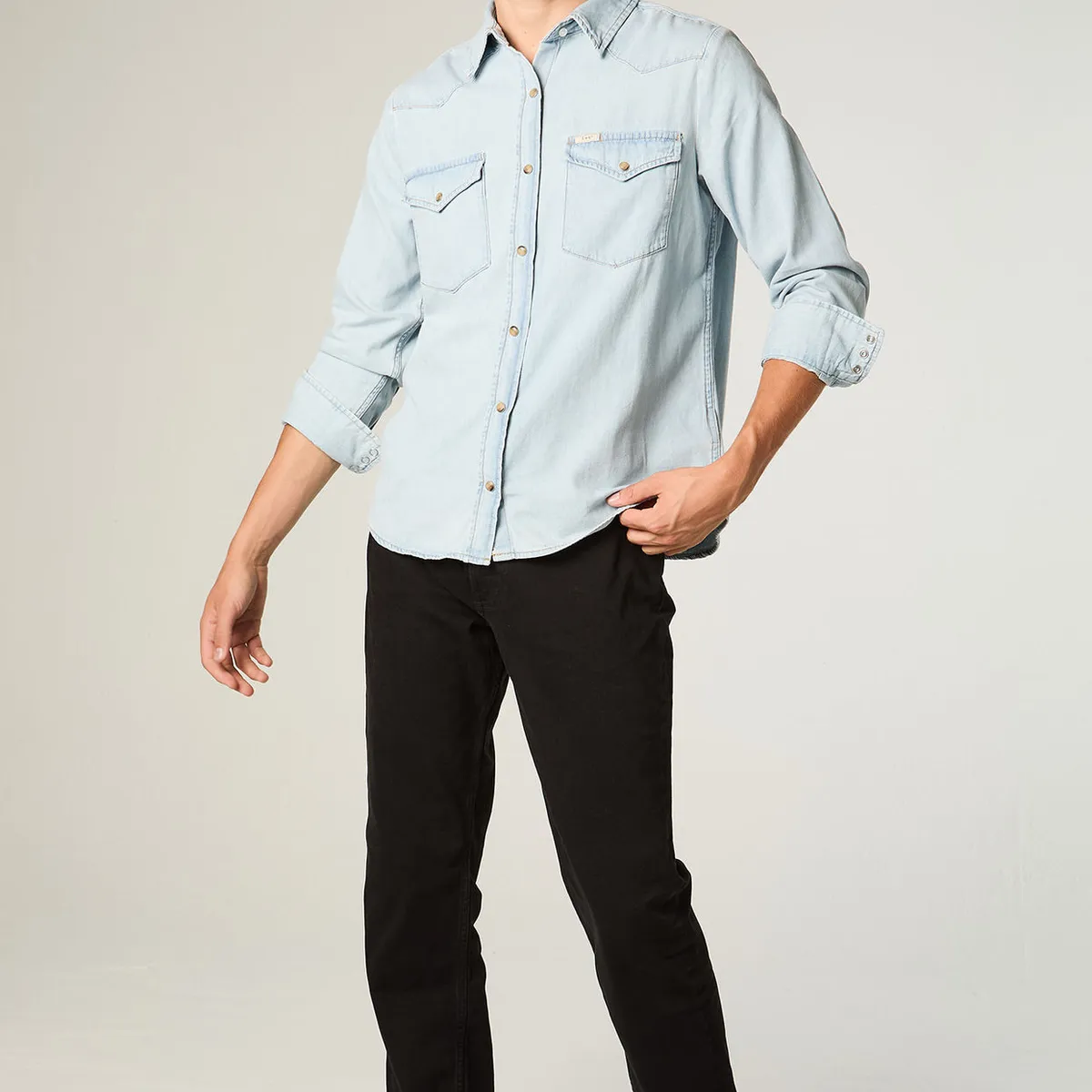 LEE - Camisa  Mujer Regular Celeste Western