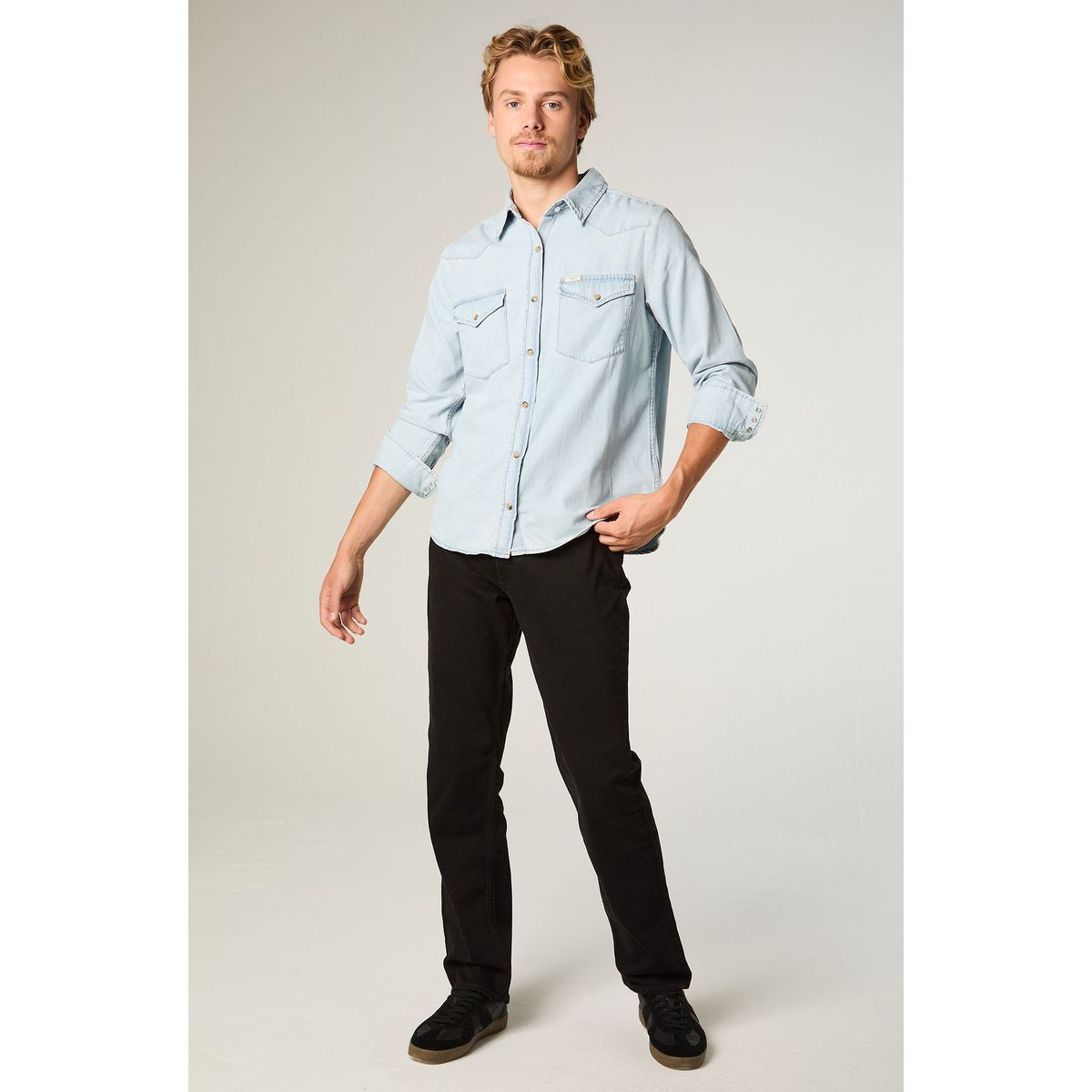 LEE - Camisa  Mujer Regular Celeste Western