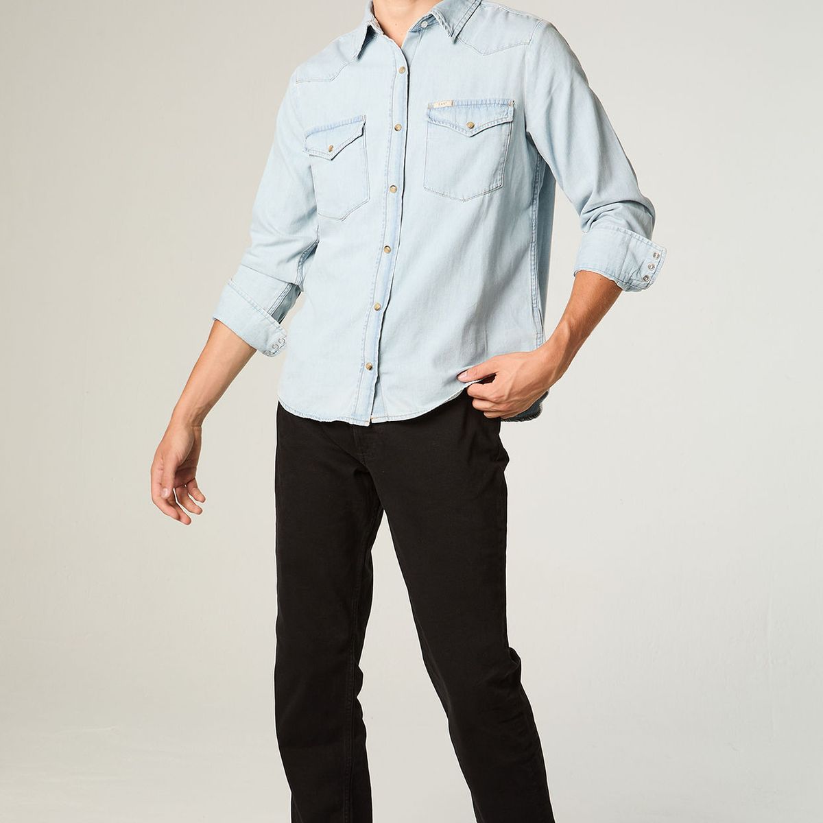 LEE - Camisa  Mujer Regular Celeste Western