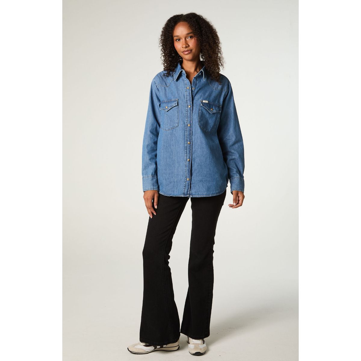 LEE - Camisa  Mujer Regular Azul Medio Western