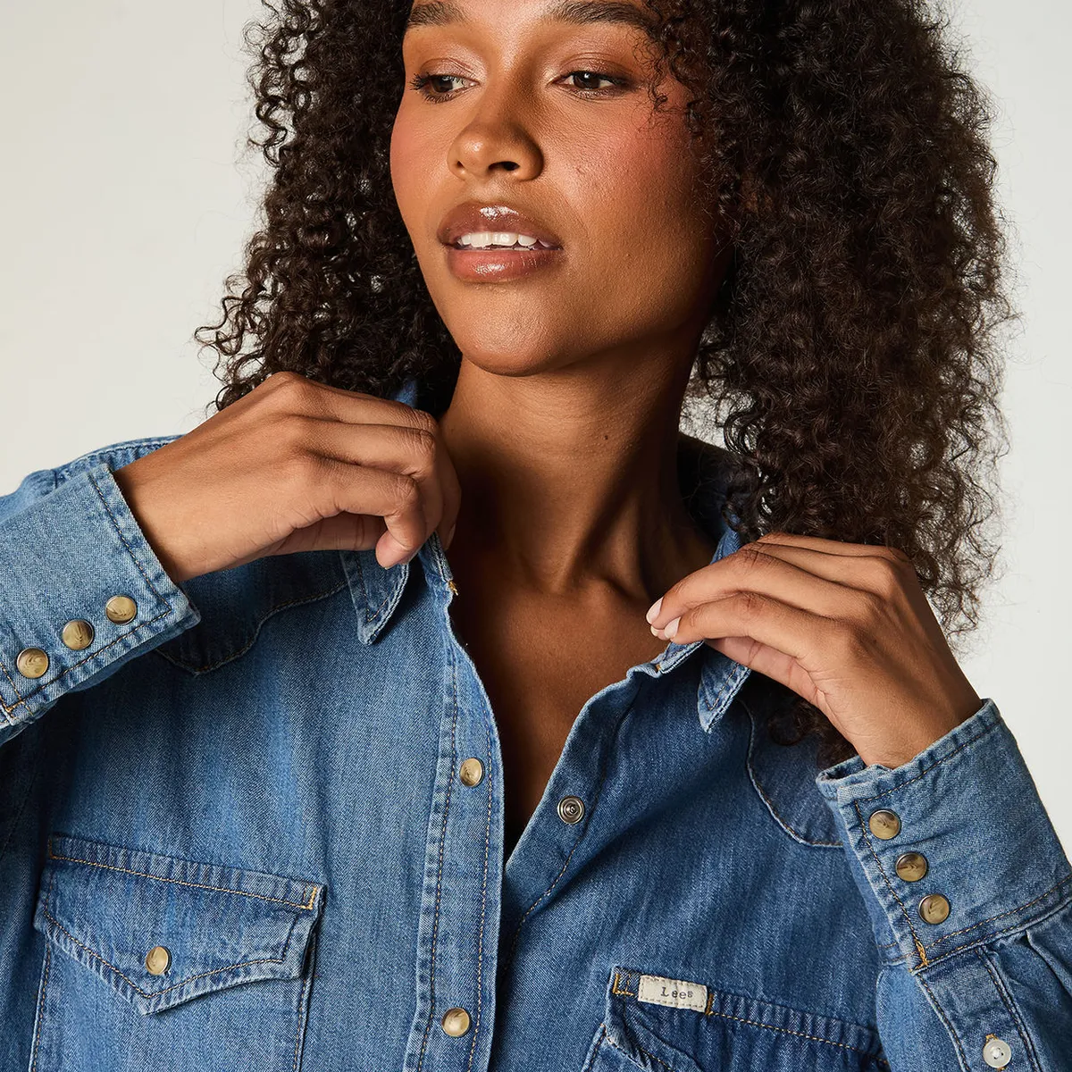LEE - Camisa  Mujer Regular Azul Medio Western