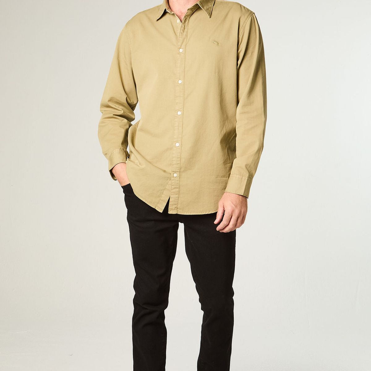WRANGLER - Camisa Hombre Ls No Pocket Regular Fit Verde