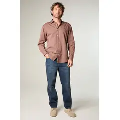 WRANGLER - Camisa Hombre Ls No Pocket Regular Fit Café