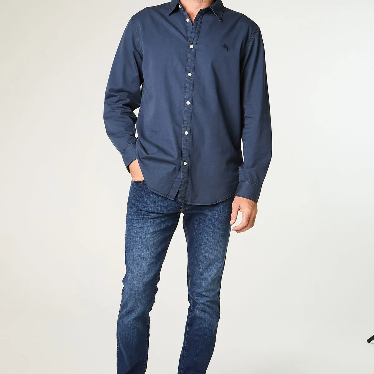 WRANGLER - Camisa Hombre Ls No Pocket Regular Fit Azul