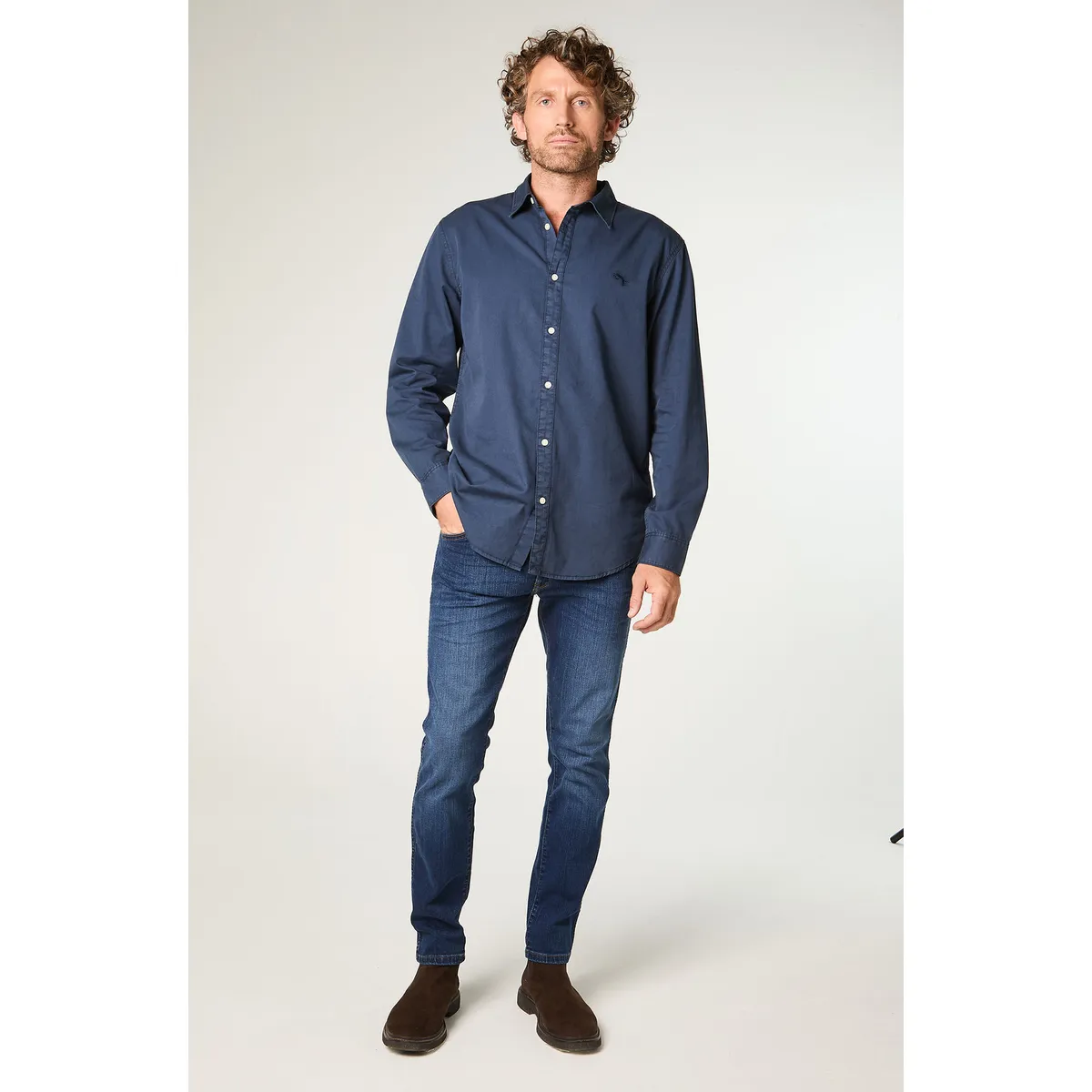 WRANGLER - Camisa Hombre Ls No Pocket Regular Fit Azul