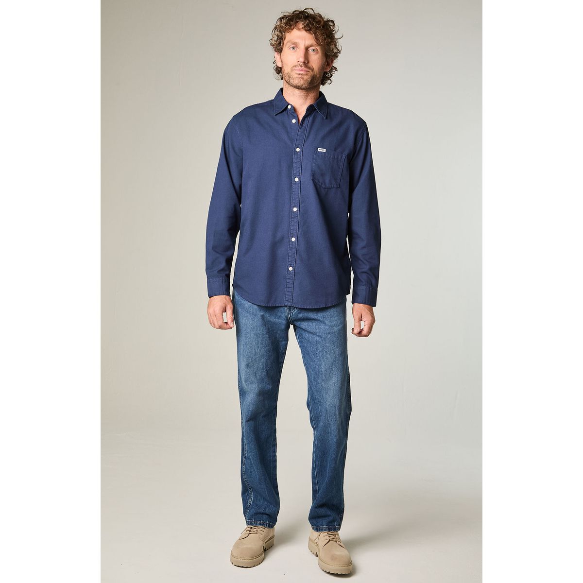 WRANGLER - Camisa Hombre Ls 1 Pocket Regular Fit Azul