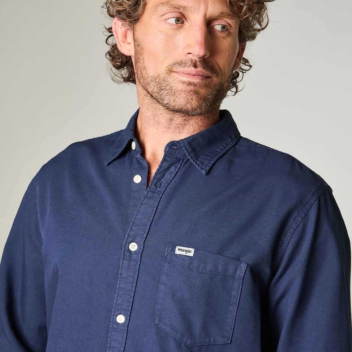 WRANGLER - Camisa Hombre Ls 1 Pocket Regular Fit Azul