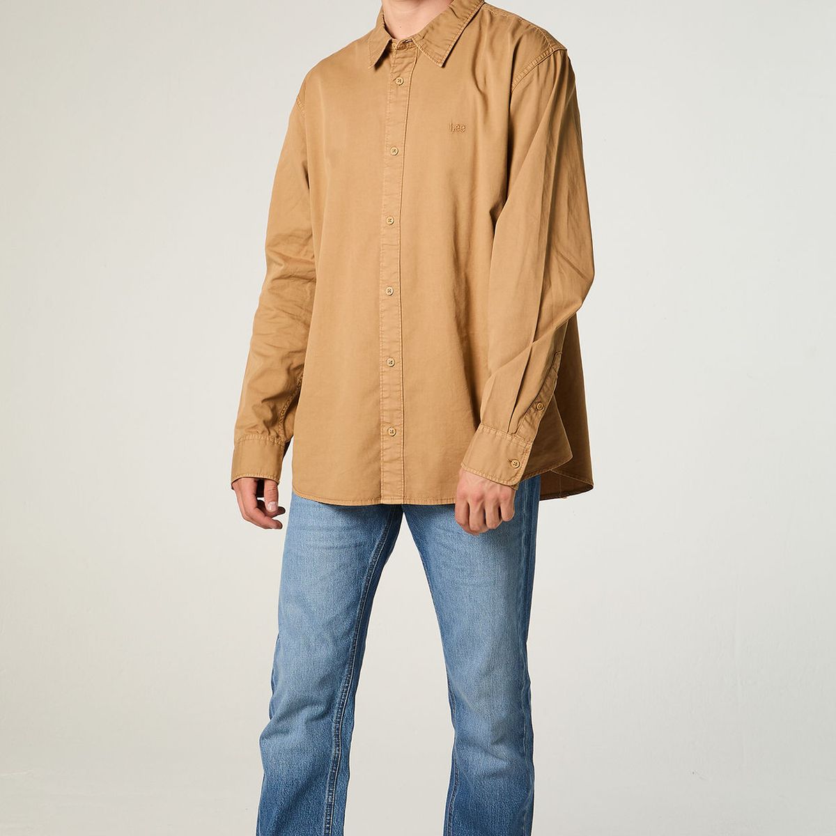 LEE - Camisa  Hombre Regular Kahki Bordado