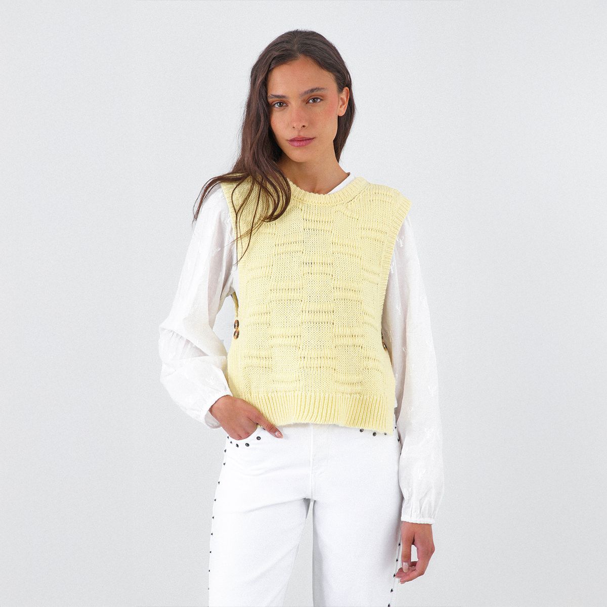 RAINDOOR - Vest Tejido Butter Yellow