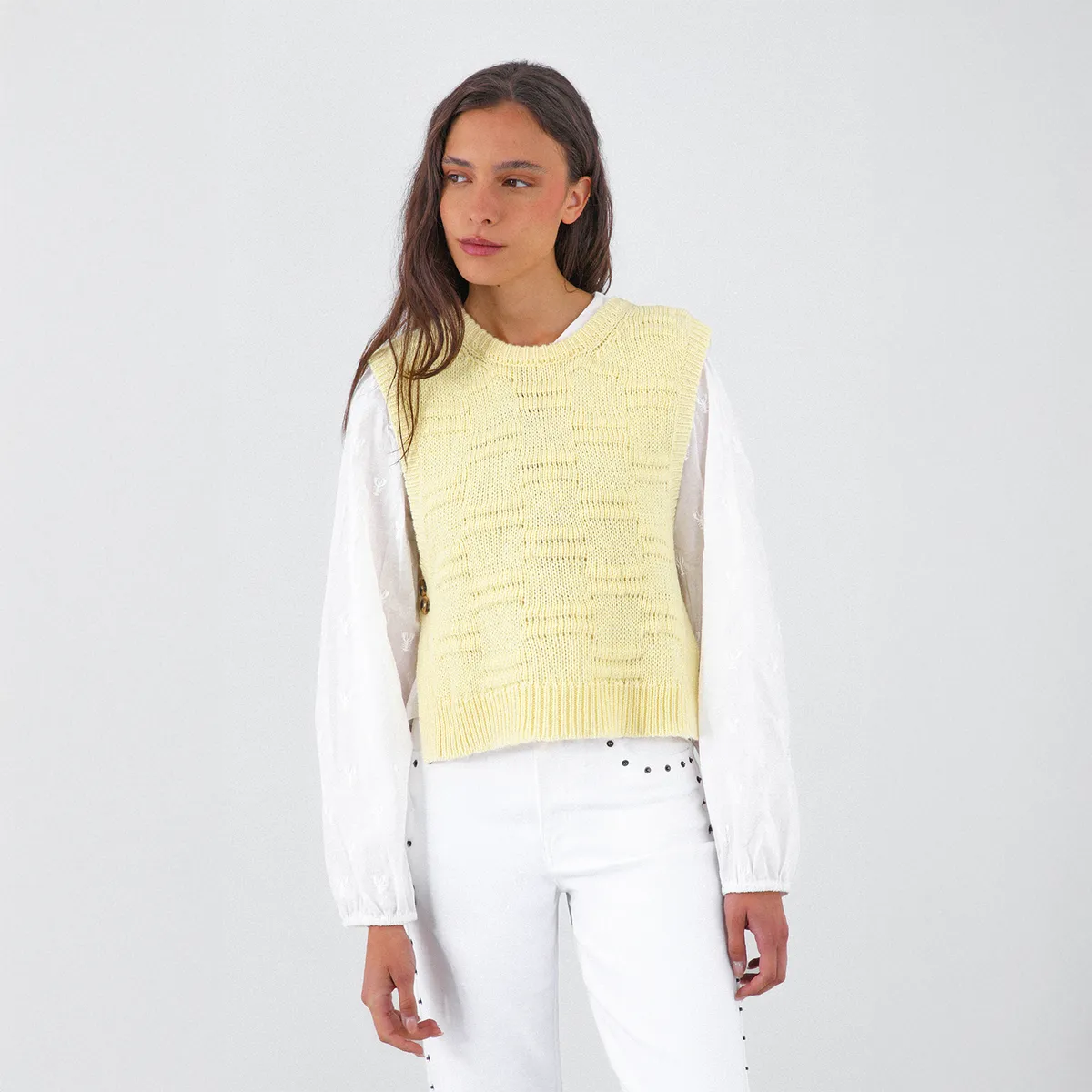 RAINDOOR - Vest Tejido Butter Yellow