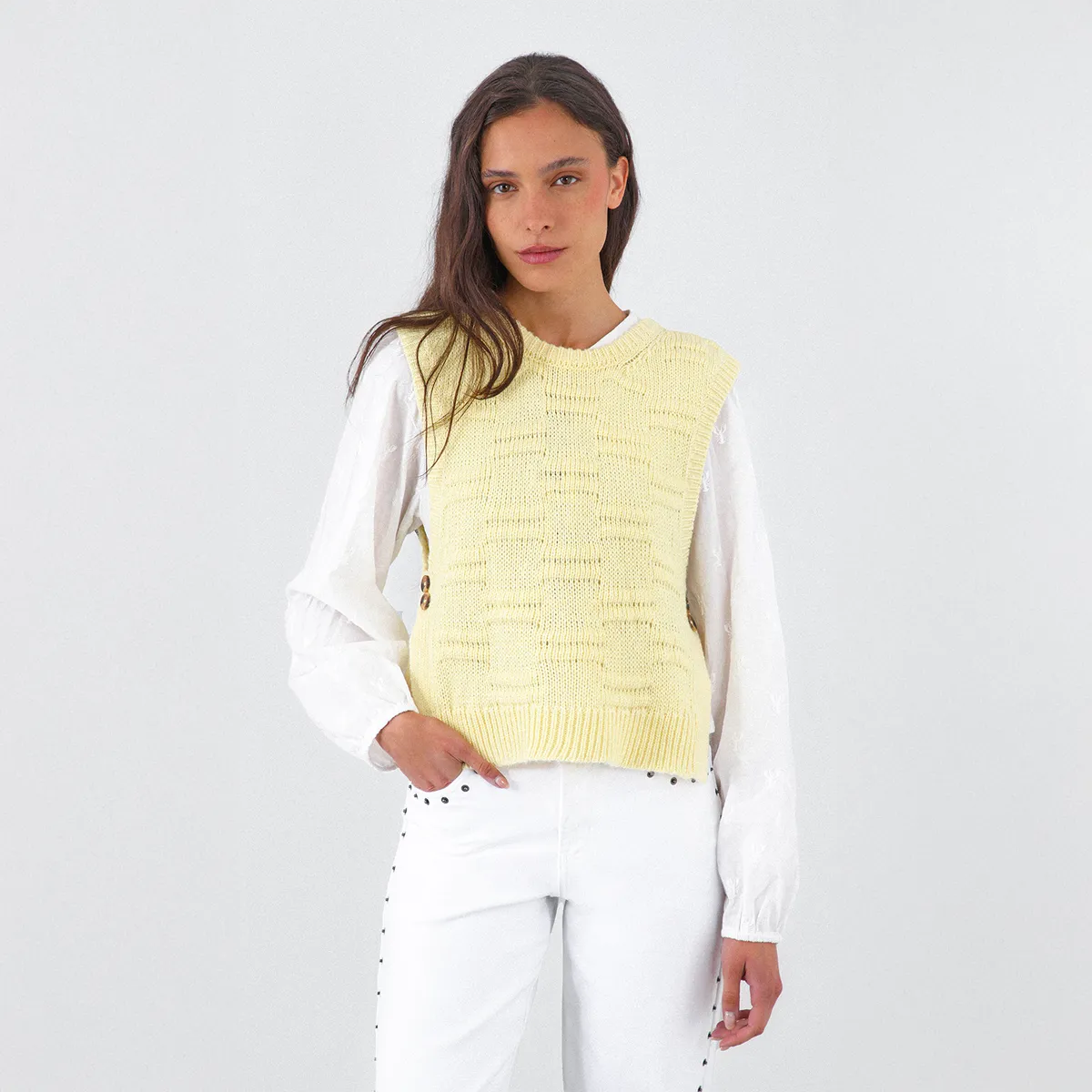 RAINDOOR - Vest Tejido Butter Yellow