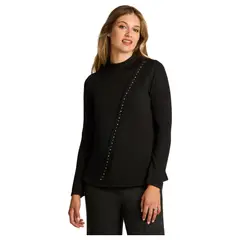 LORENZO DI PONTTI - Polera Manga Larga Mujer Negro