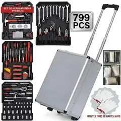 MOVI - Set de Herramientas Profesional 799 Piezas con Maleta de Aluminio y Ruedas