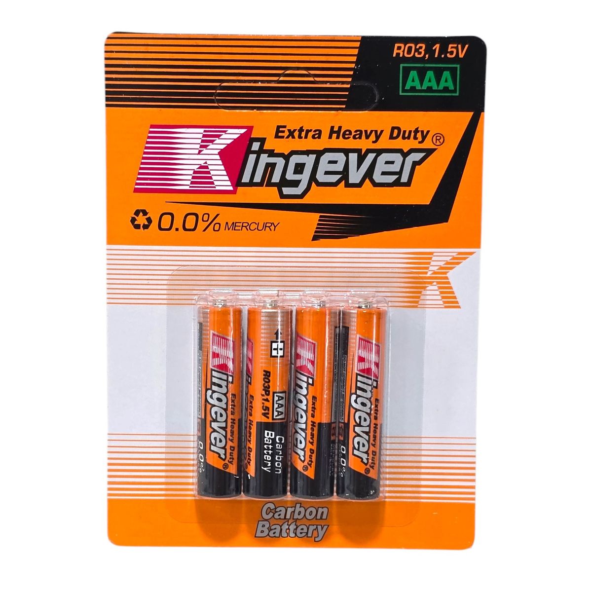 GENERICO - Pack 4 Pilas Kingever AAA Carbon Battery R03