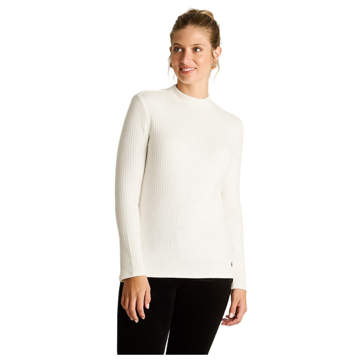 LORENZO DI PONTTI - Polera Cuello Alto Mujer Crudo