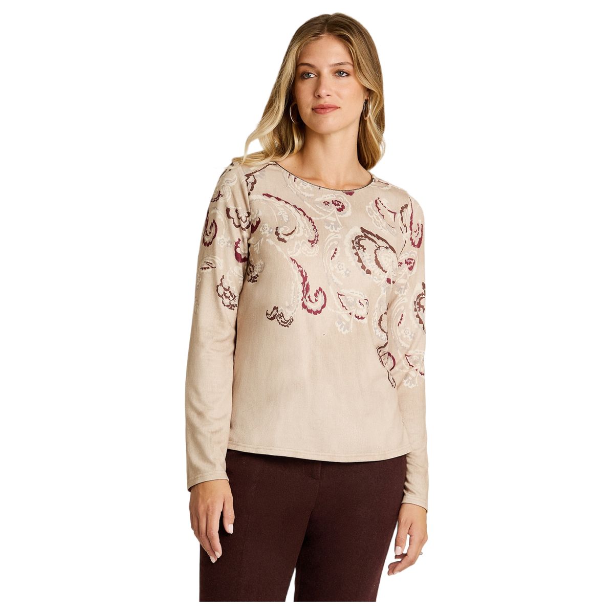 LORENZO DI PONTTI - Polera Manga Larga Mujer Beige