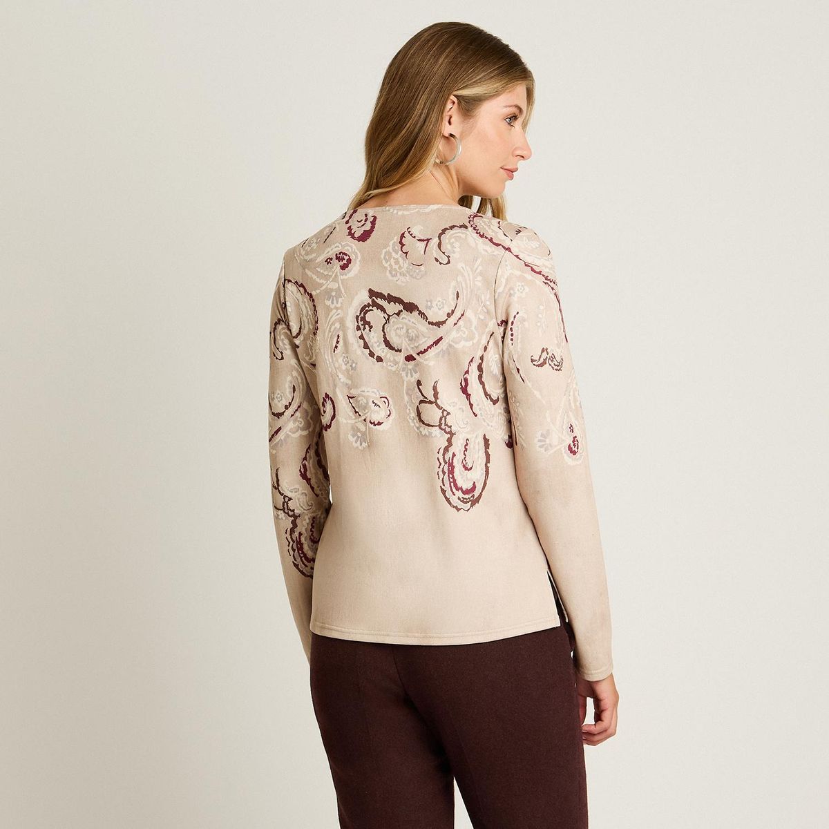 LORENZO DI PONTTI - Polera Manga Larga Mujer Beige
