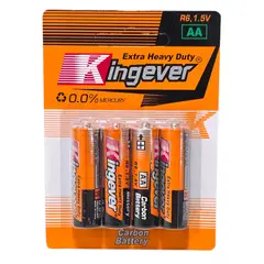 GENERICO - Pack 4 Pilas Kingever AA Carbon Battery R6