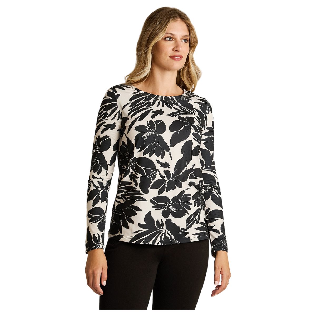 LORENZO DI PONTTI - Polera Estampada Mujer Negro