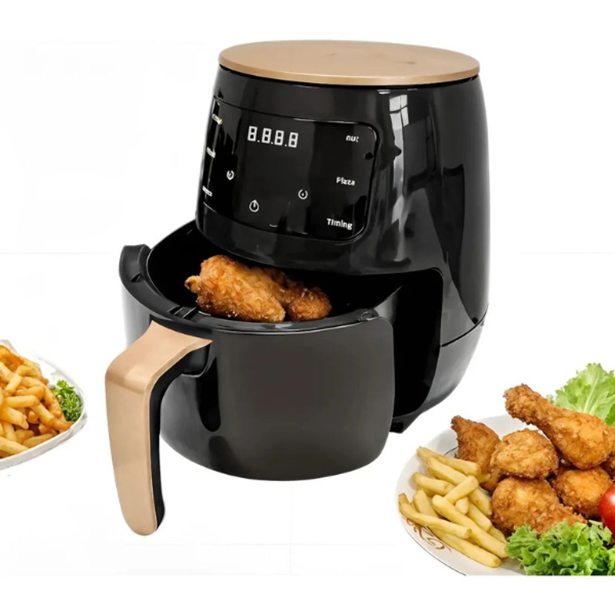 GENERICO - Freidora De Aire Air Fryer 6 Lts Horno Air Fryer Tactil Negro