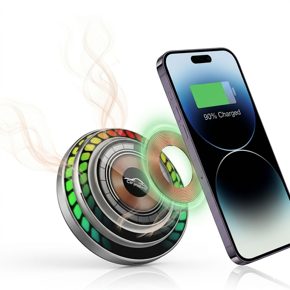 GENERICO - Soporte inalambrico colores 20w con aromatizador para auto rejilla