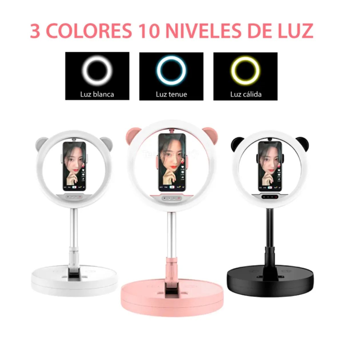 MOVI - Aro de Luz Portátil G2 Con Base Redonda