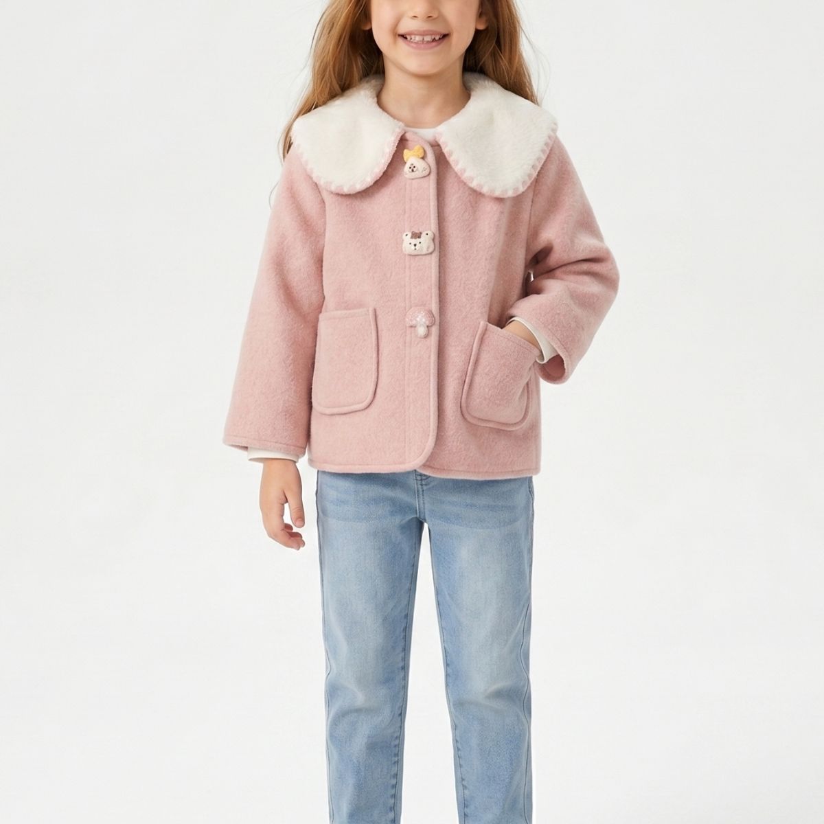 KIBOU - Abrigo Niña Invierno Chaqueta Infantil Chiporro Elegante