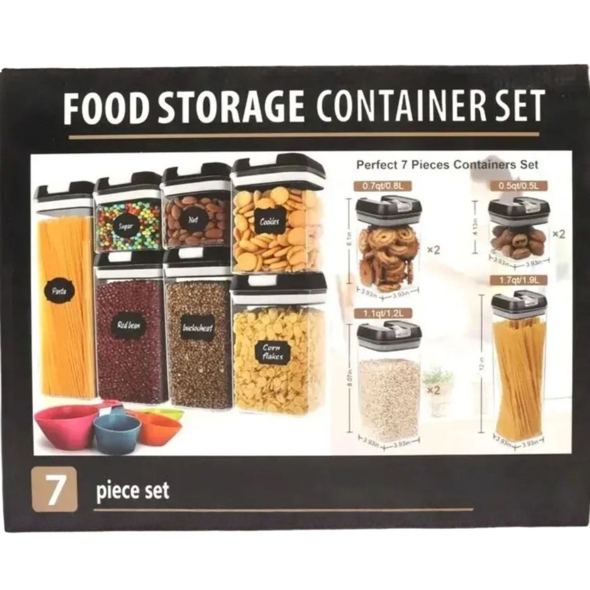 GENERICO - Set 7 Contenedores Piezas Organizador Cocina Hermético