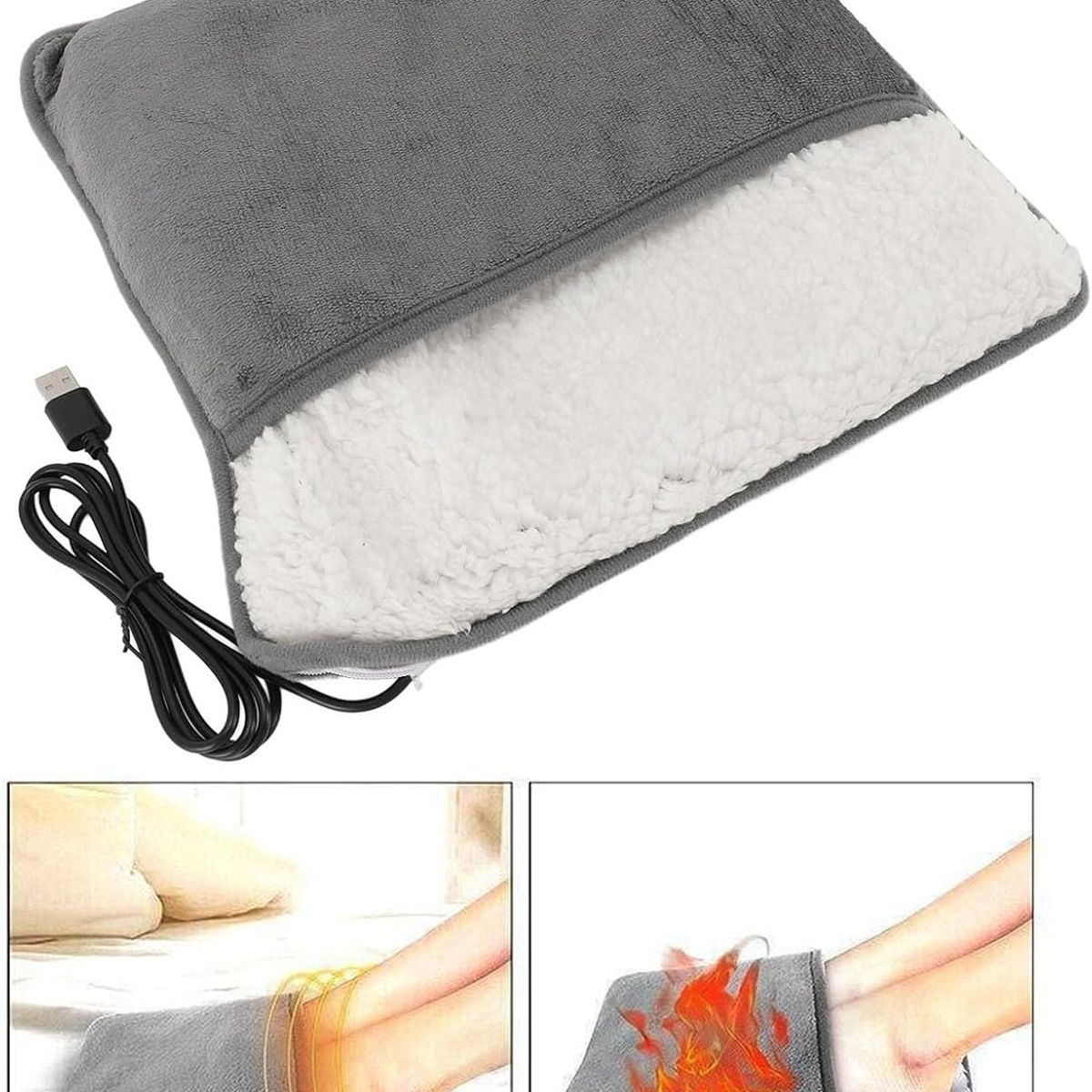 MOVI - Calienta Pies USB Multifuncional  Almohadilla Térmica para Pies, Espalda y Piernas