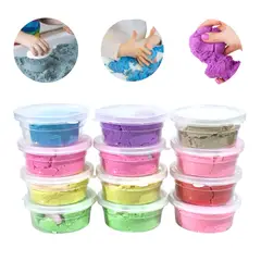 SPACE - Set 12 frascos Arenas Mágicas Kinetica 600g, 6 Colores 12 Moldes