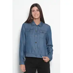 WADOS - CHAQUETA MANGA LARGA TENCEL ABOTONADA EN DELANTERO Y BOLSILLOS