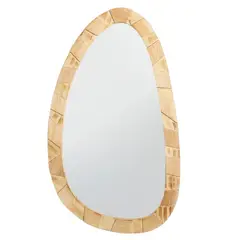 GENERICO - Espejo Ovalado Marco Madera 60CM