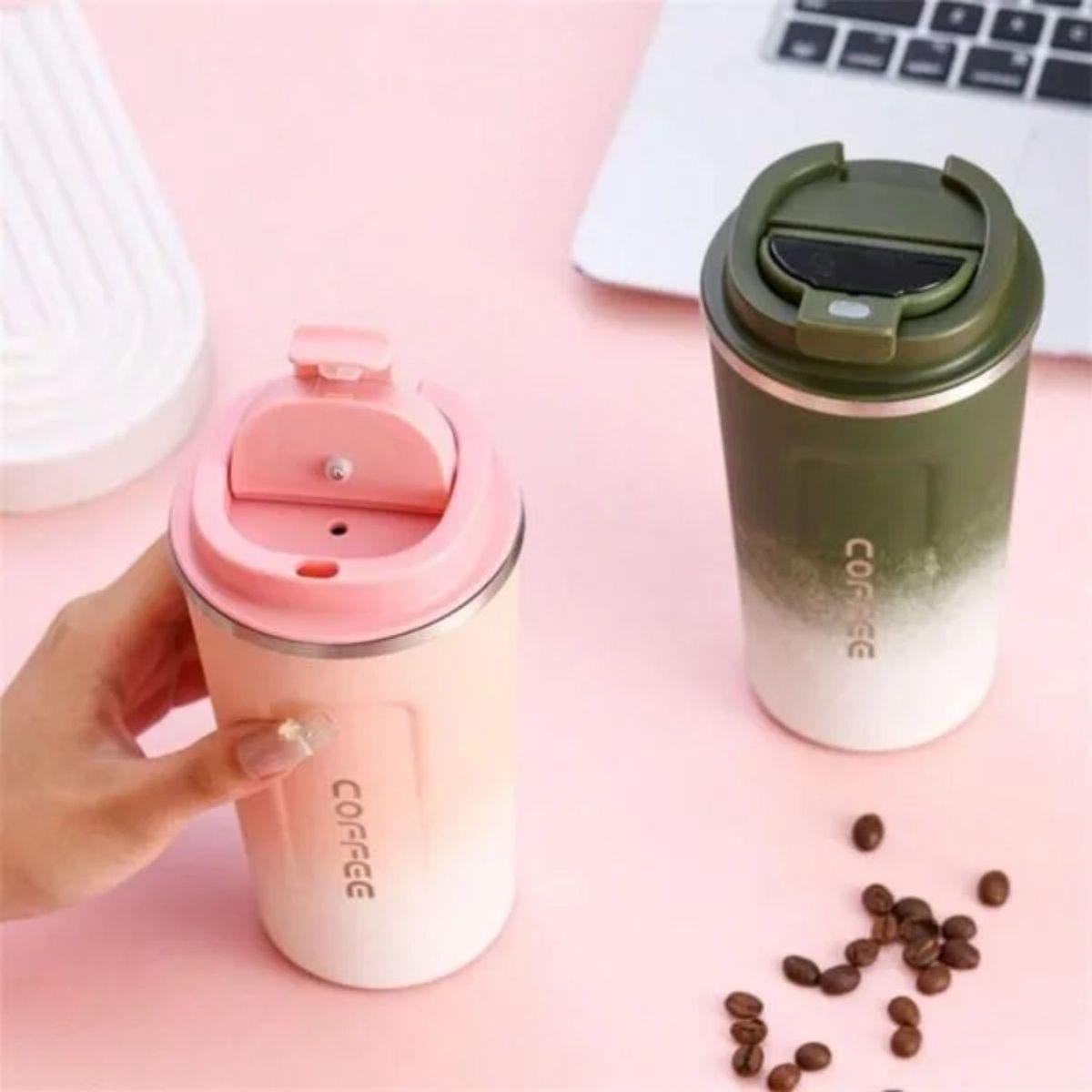 MOVI - VASO TÉRMICO PARA FRIO Y CALIENTE CON PANATLLA LED- TU  BEBIDA A LA TEMPERATURA PERFECTA- MUJER