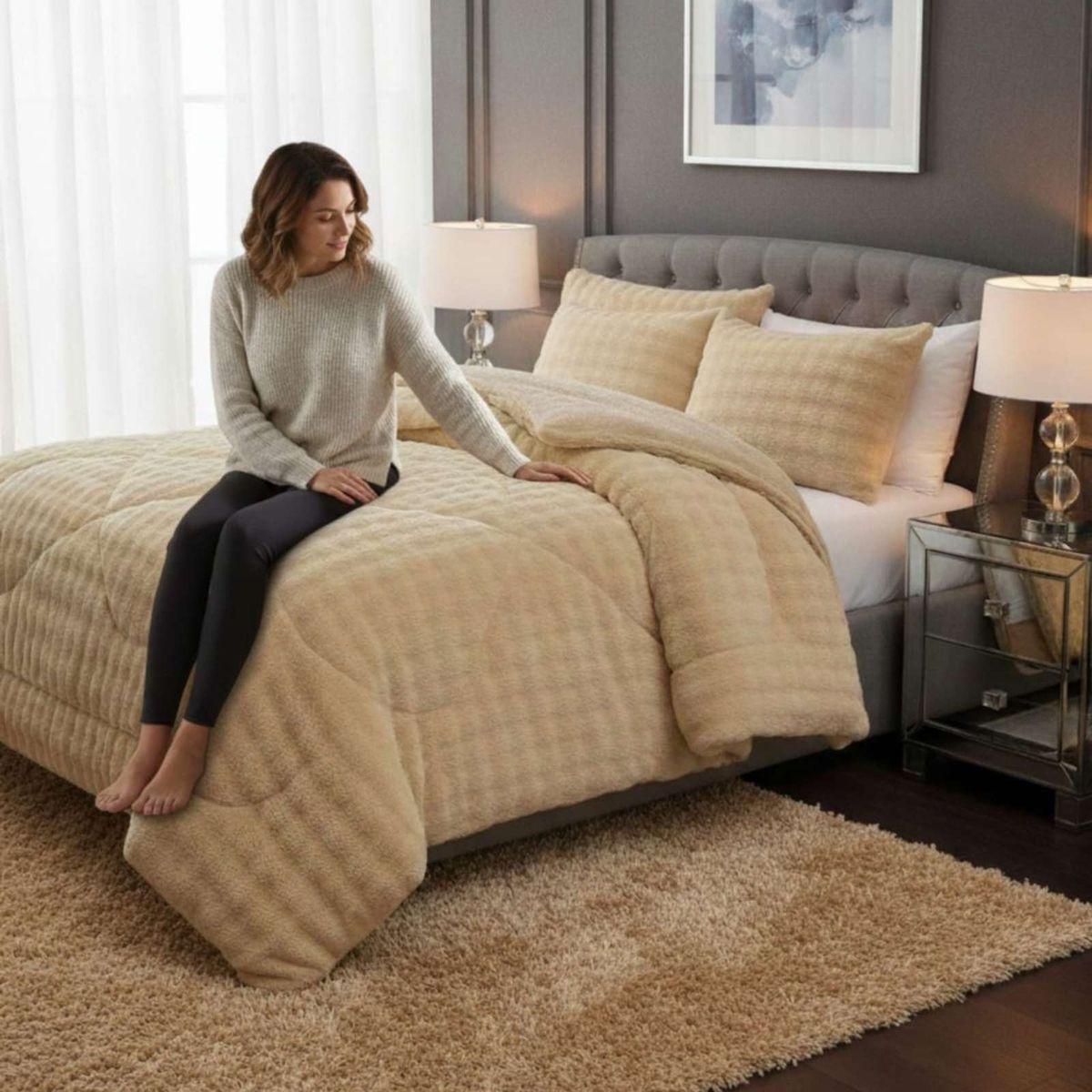 GENERICO - Cubrecama Acolchado Súper Calientito Plush con Chiporro king-Super king