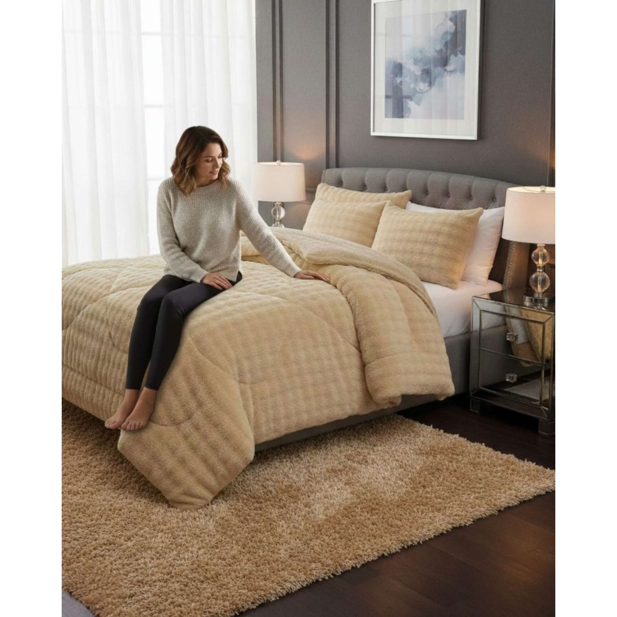 GENERICO - Cubrecama Acolchado Súper Calientito Plush con Chiporro king-Super king