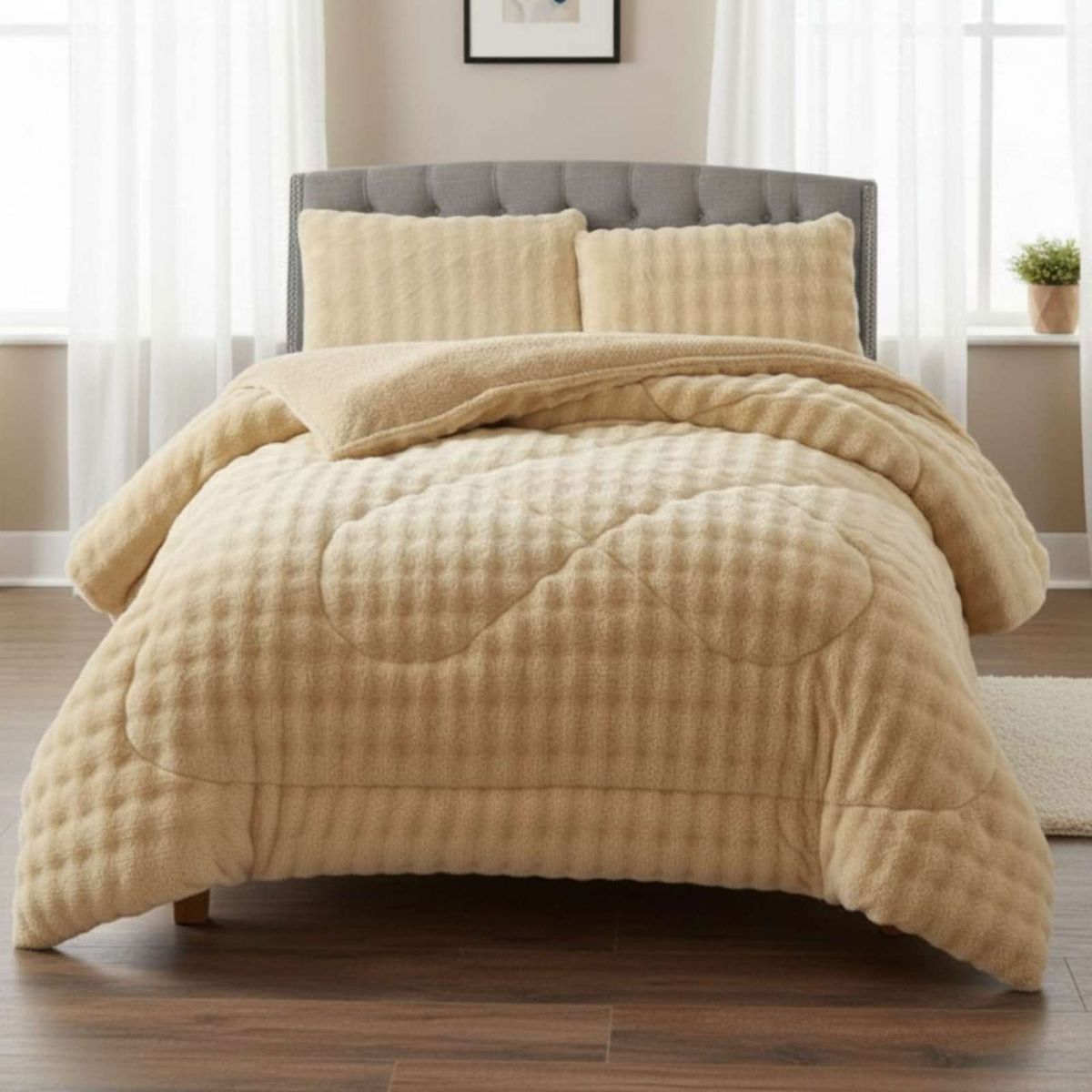 GENERICO - Cubrecama Acolchado Súper Calientito Plush con Chiporro king-Super king