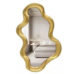 GENERICO - Espejo Moderno Irregular Dorado para Pared