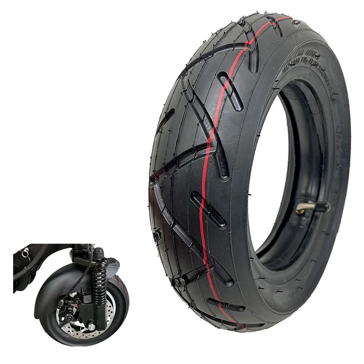 GENERICO - Neumatico Para Scooter Electrico 10x2,5 + Camara Tubular