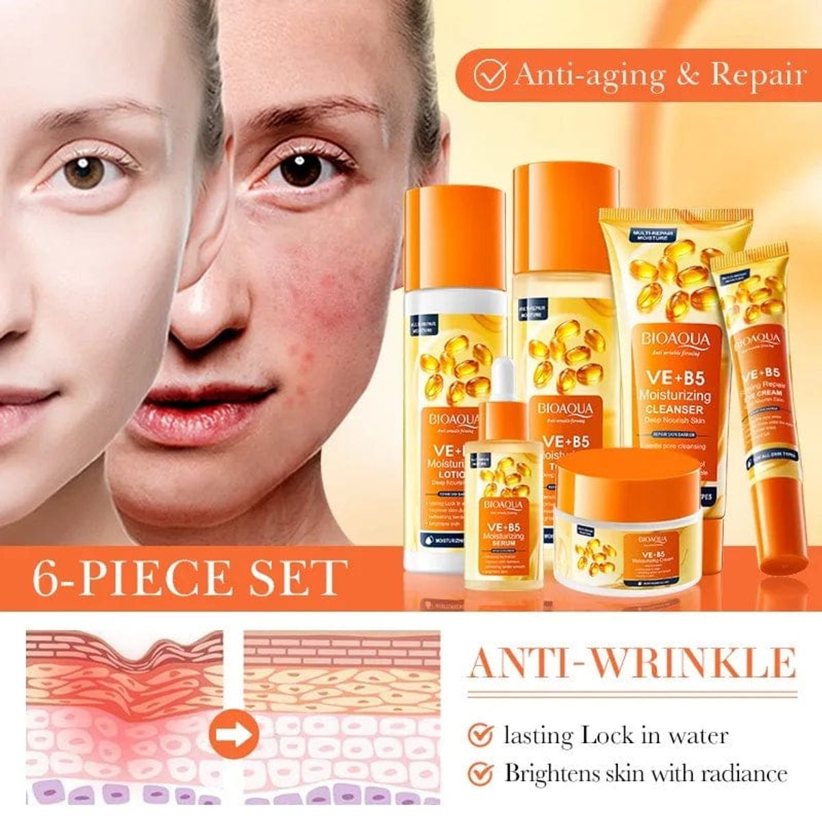 GENERICO - Kit Cuidado Facial  Set Skincare  VE  Reparacion
